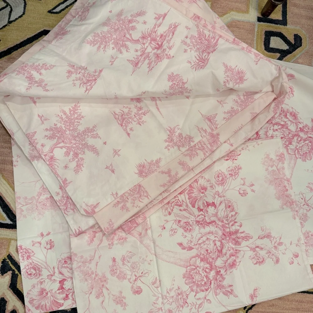 ISABELLE TOILE DUVET Cover & 2 PILLOWCASE  HOUSSE DE COUETTE pottery barn kids